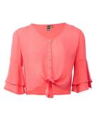 *izabel London Coral Tie Front Top