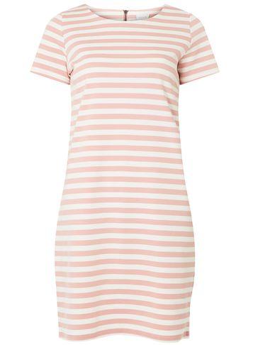 Dorothy Perkins *vila Pink And White Stripes Zip Shift Dress