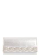 *quiz Silver Satin Diamante Clutch Bag