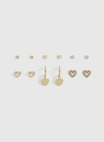 Dorothy Perkins Gold Heart Stud And Hoop Multipack Earrings