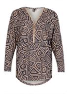 Dorothy Perkins *izabel London Navy Printed Zip Front Top