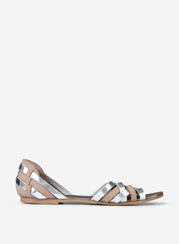 Dorothy Perkins Blush Leather Jinx Woven Sandals