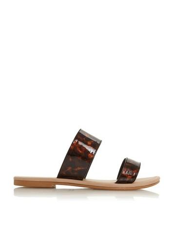 *head Over Heels By Dune Brown Lamby Ladies Flat Sandals