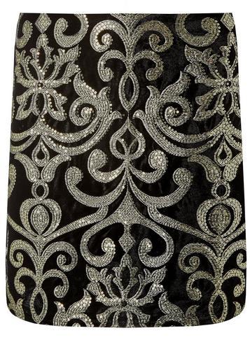 Dorothy Perkins Gold Brocade Velvet Skirt