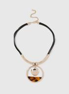 Dorothy Perkins Black Circle Pendant Necklace