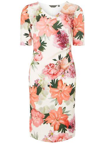 Dorothy Perkins Ivory Ruched Side Bodycon Dress