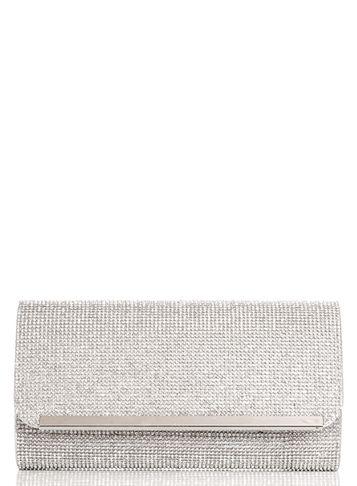Dorothy Perkins *quiz Silver Diamante Clutch Bag