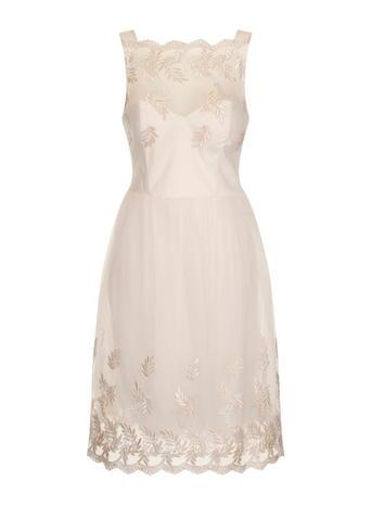 Dorothy Perkins Cream Embroidered Prom Dress