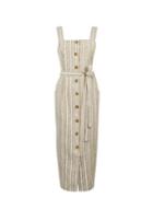 Dorothy Perkins Stone Stripe Print Button Midi Dress