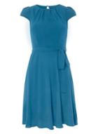 Dorothy Perkins *billie & Blossom Petite Teal Blue Belted Skater Dress