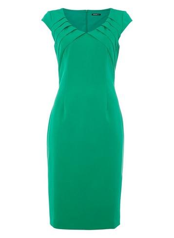 *roman Originals Green Emerald Notch Neck Shift Dress