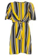 Dorothy Perkins Yellow And Navy Striped Skater Dress