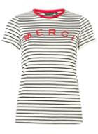 Dorothy Perkins Ivory Striped Merci Motif T-shirt