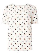 Dorothy Perkins Ivory Spot Button Shoulder T-shirt