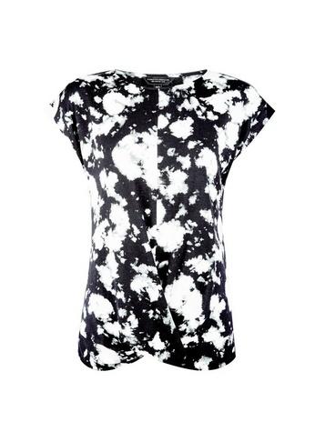 Dorothy Perkins Black Twist Front Tie Dye T-shirt
