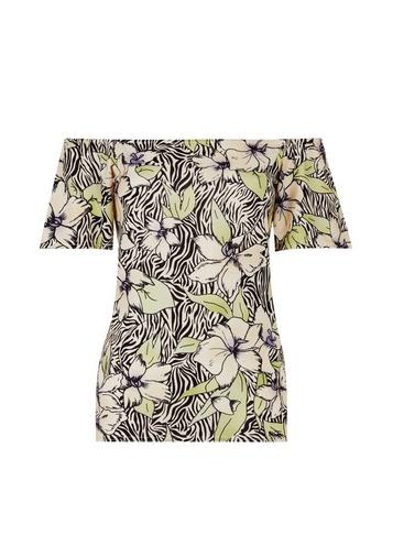 Dorothy Perkins *tall Multi Colour Zebra Print Bardot Top
