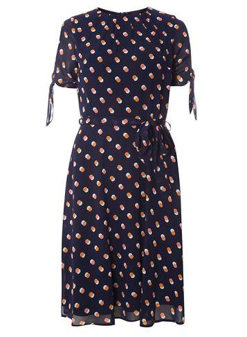 Dorothy Perkins *tall Navy Chiffon Fit & Flare Dress