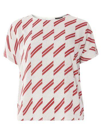 Dorothy Perkins Red And Ivory Stripe Soft T-shirt