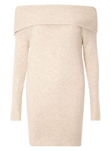 Dorothy Perkins Petite Oat Bardot Long Jumper