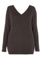 Dorothy Perkins *dp Curve Grey V-neck Cold Shoulder Jumper