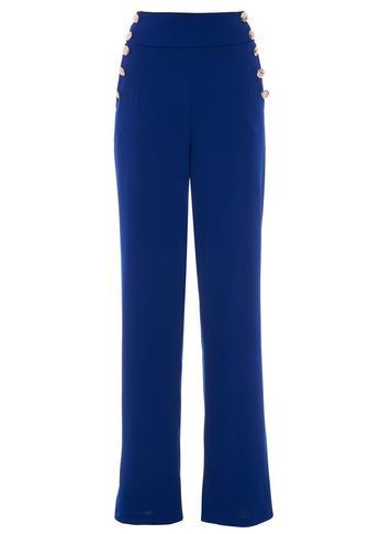 Dorothy Perkins *quiz Blue High Waist Palazzo Style Trousers