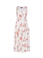 Dorothy Perkins *tall Pink Floral Print Tier Midi Dress