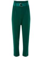 Dorothy Perkins *green D-ring Tapered Leg Trousers