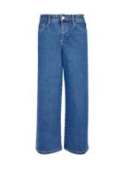 Dorothy Perkins Blue Midwash Wide Crop Jeans