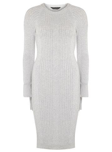 Dorothy Perkins Grey Tie Sleeve Midi Knitted Dress