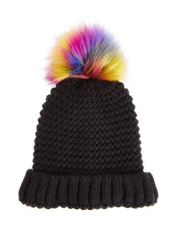 *quiz Multi Colour Pom Pom Knit Hat