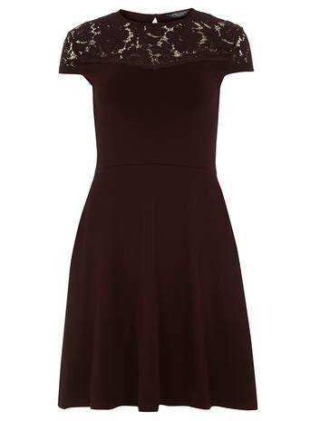 Dorothy Perkins *tall Raisin Lace Yoke Dress