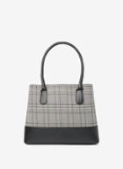 Dorothy Perkins Check Panel Double Zip Tote Bag