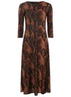 Dorothy Perkins *tall Brown Snake Print Midi Dress