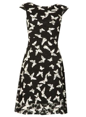 *izabel London Multi Coloured Butterfly Print Tea Dress