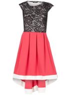 Dorothy Perkins *feverfish Cerise Hi-low Lace Skater Dress