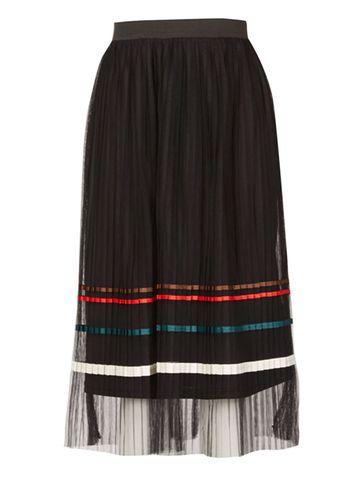 Dorothy Perkins *izabel London Black Mesh Overlay Skirt