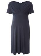 Dorothy Perkins *mamalicious Navy Short Sleeve Pleat Dress