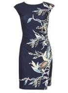 Dorothy Perkins *tenki Blue Floral Ruched Dress