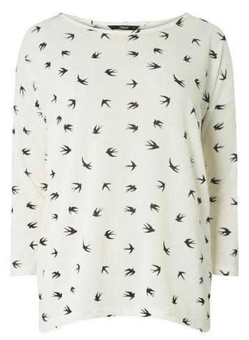 *only White Bird Long Sleeve Top