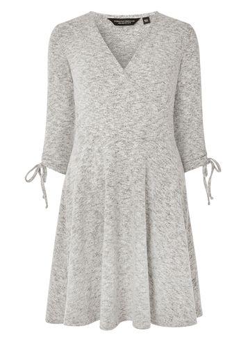 Dorothy Perkins Grey Wrap Fit And Flare Dress