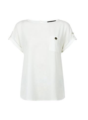 Dorothy Perkins Ivory Button Pocket Tee