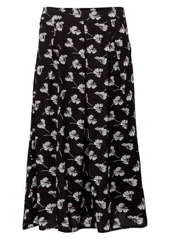 *izabel London Black Floral Print Midi Skirt