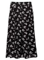 *izabel London Black Floral Print Midi Skirt