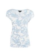 Dorothy Perkins Blue Floral Slub Button T-shirt