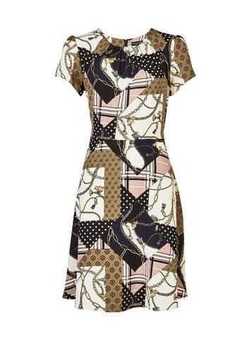 Dorothy Perkins Multi Coloured Chain Print Fit And Flare Dress