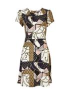 Dorothy Perkins Multi Coloured Chain Print Fit And Flare Dress