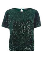 Dorothy Perkins Green Sequin Embellished T-shirt
