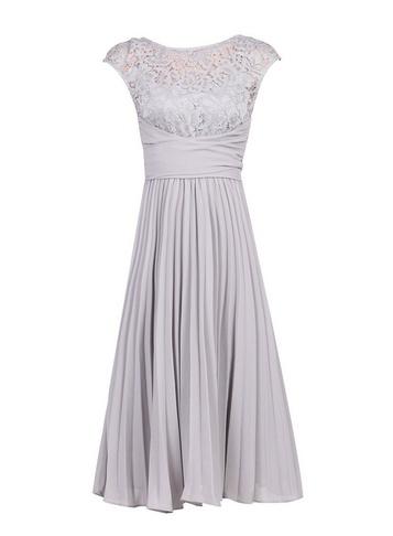 Dorothy Perkins *jolie Moi Silver Grey Lace Dress