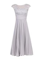 Dorothy Perkins *jolie Moi Silver Grey Lace Dress