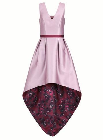 *chi Chi London Mink Floral Printed Dip Hem Dress